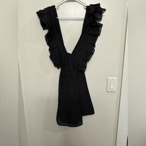 Keepsake linen black v neck dress